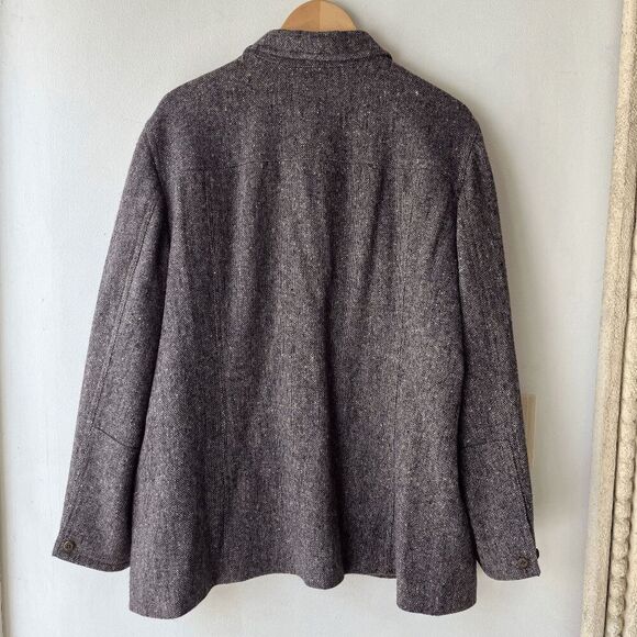 Orvis Vintage 90s Brown 100% Wool Tweed Workwear Chore Jacket Utility, XL - Picture 3 of 11